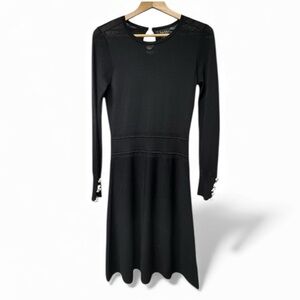 Nicole Miller Black Long Sleeve Dress